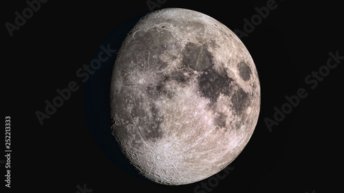 The beauty of the universe: Wonderful super detailed waxing gibbous Moon photo