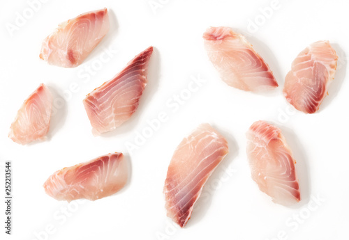 Fish slice on isolated white background
