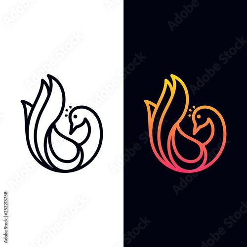 Line Art peacock Color Designs illustration vector template