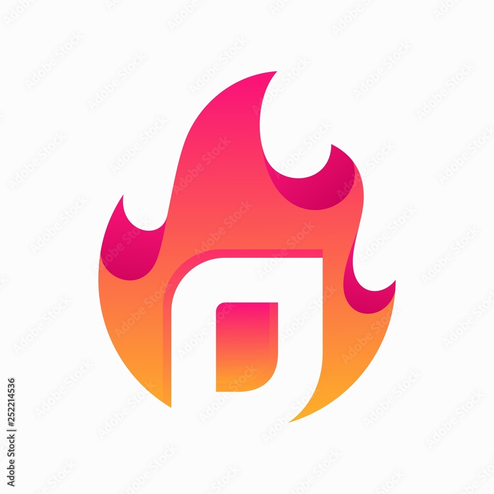 Abstract Fire Letter D Design Vector Template Abstract Fire Letter D Design Vector Template