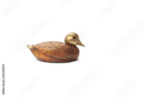 Nice duck sculpture on a white background