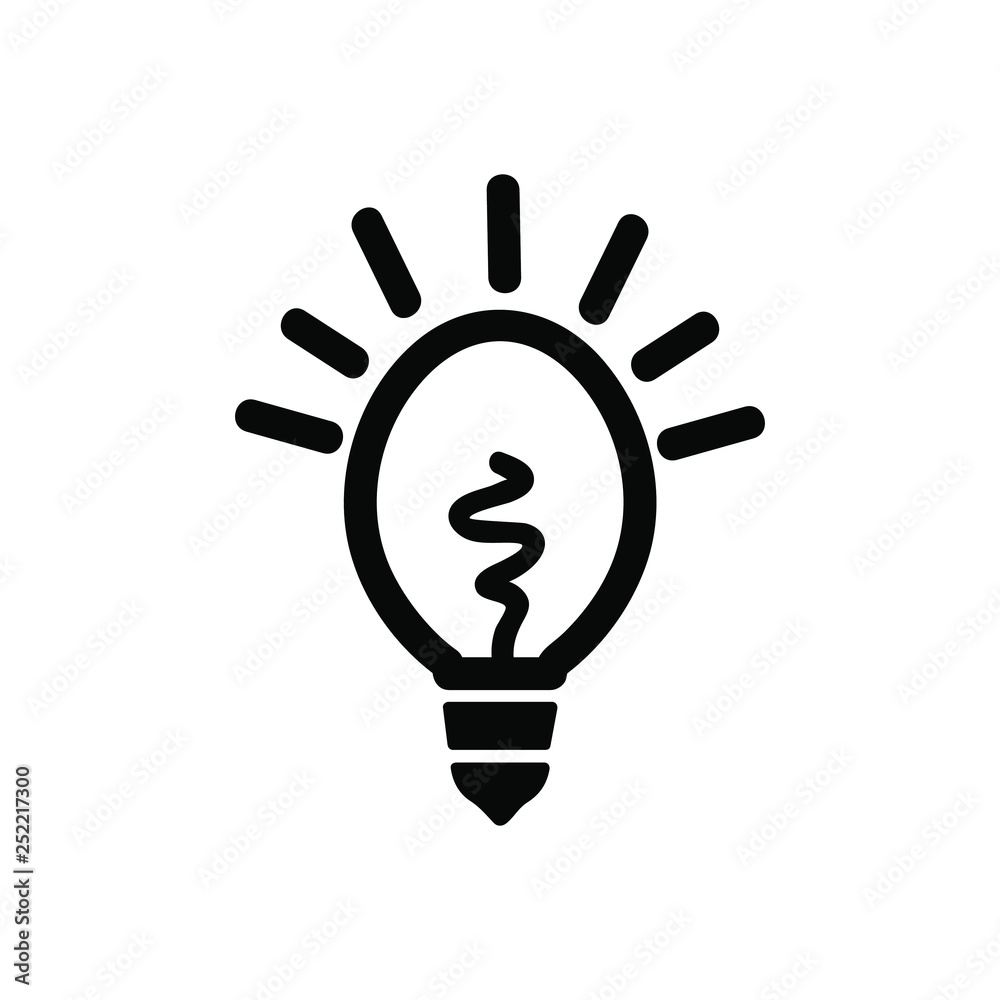 Symbol of energy, ideas, light on a white background. Icon, sign. Symbol of energy, ideas, light on a white background. Icon, sign.