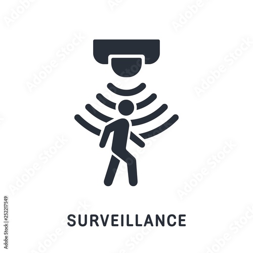 Sensor surveillance security camera.  Movement control Vector icon.