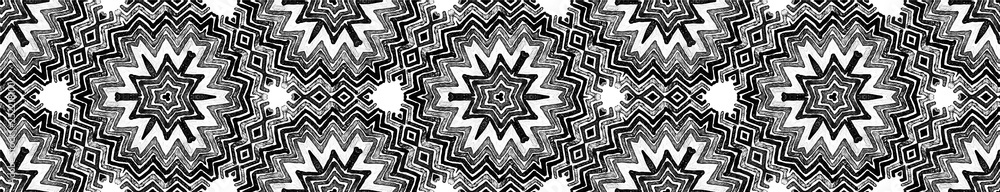Dark black and white Seamless Border Scroll. Geome Dark black and white Seamless Border Scroll. Geome