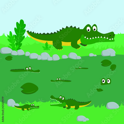 Crocodiles on the river