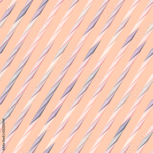 Diagonal stripes. Soft pastel colors. Seamless pattern. Geometric background. Minimal style. Twisted tubules.