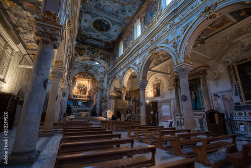 Matera, Italy - Interior of Matera Cathedral - Cattedrale Basilica Pontificia di Maria Santissima della Bruna (Madonna delle Grazie) . Duomo. capital of culture 2019 and unesco site