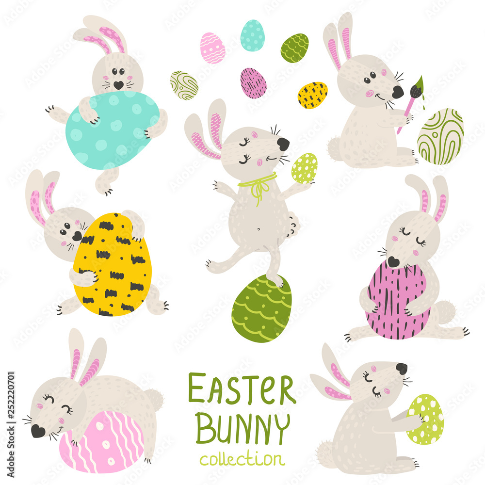 Fototapeta premium Set of Easter Bunny