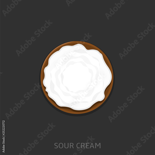 Sour cream vector illustration