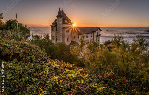 Villa Belza at sunset in Biarritz, basque country