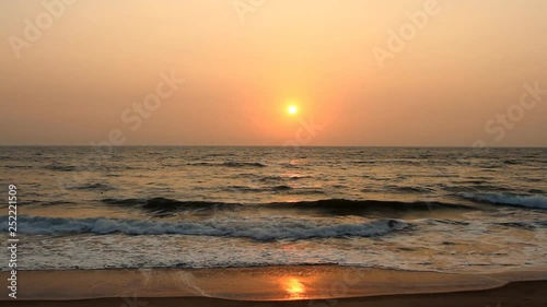 Evening scene with sunset on sea