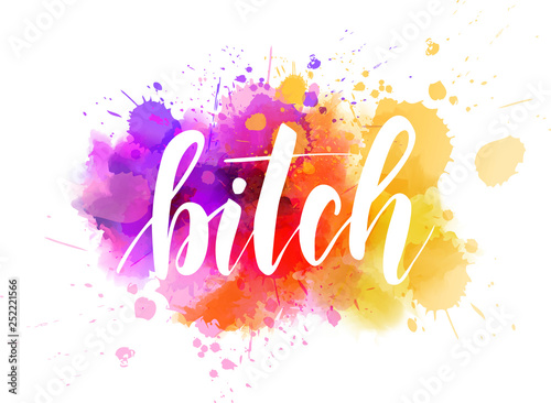 Bitch - handwritten lettering phrase