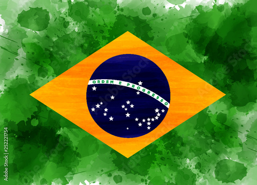 Grunge flag of Brazil