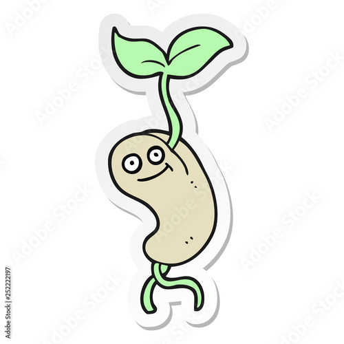 Fototapeta Naklejka Na Ścianę i Meble -  sticker of a cartoon sprouting seed