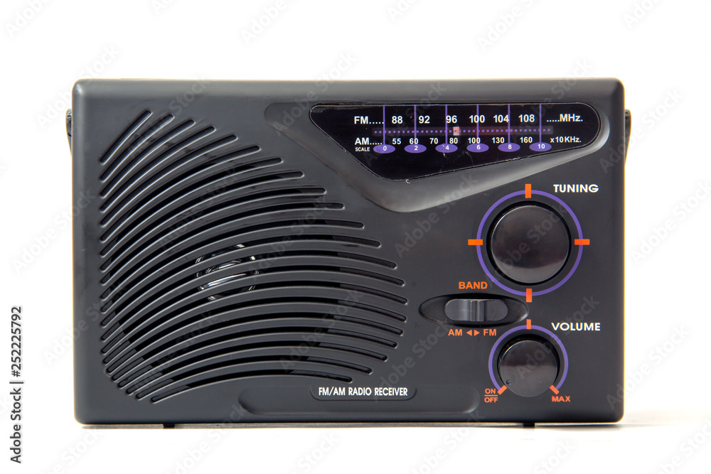 Fototapeta premium old radio isolated on white background
