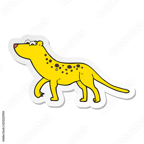 sticker of a cartoon leopard