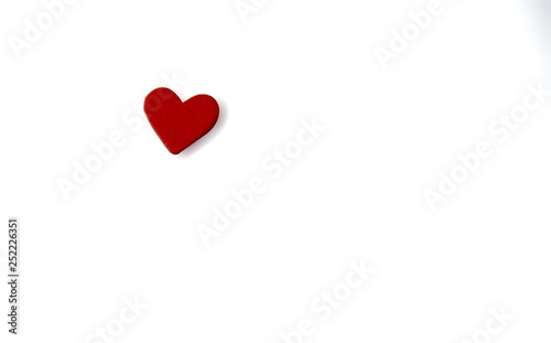 A red hearts shape on white background, image using for valentine ‘s day signs and lovely sweet concept