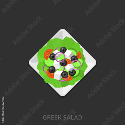 Greek salad vector illustration