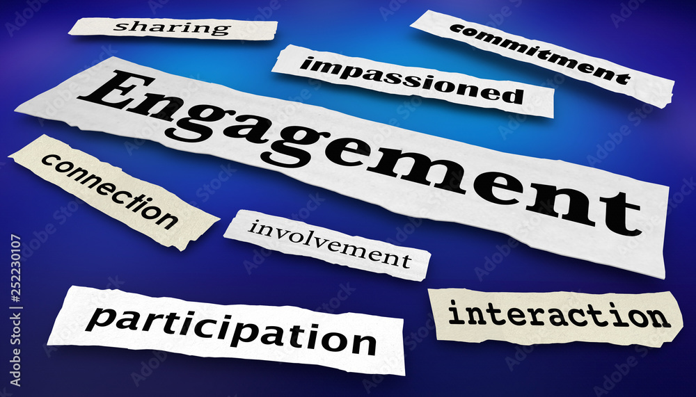 Engagement Involvement Participation Headlines 3d Illustration