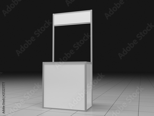 Blank Exhibition Trade Stand. 1x2.5 meters. Standard photo