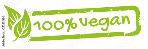 Stempel einhundert Prozent Vegan