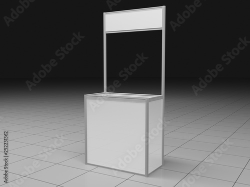 Blank Exhibition Trade Stand. 1x2.5 meters. Standard photo