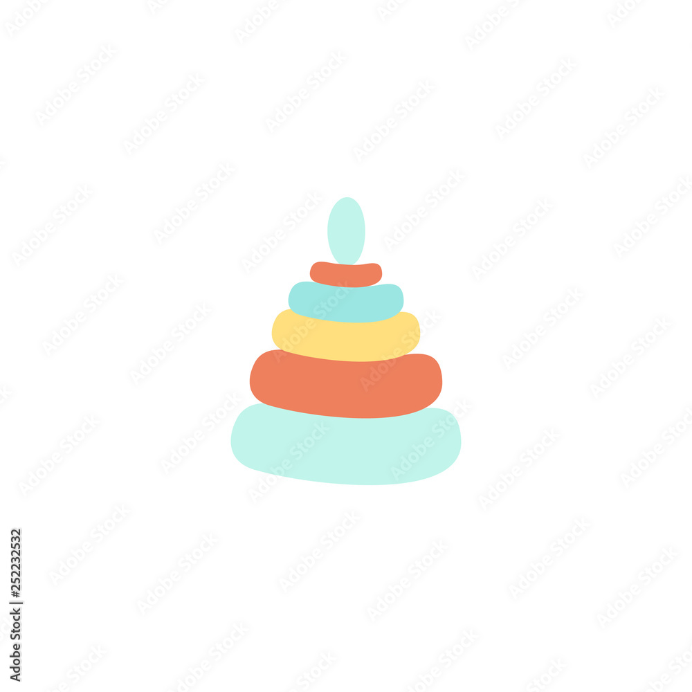 Cartoon style icon of the pyramid. Kid toy for education and game. Simple object for baby shower card or childish pattern. Cartoon style icon of the pyramid. Kid toy for education and game. Simple object for baby shower card or childish pattern.