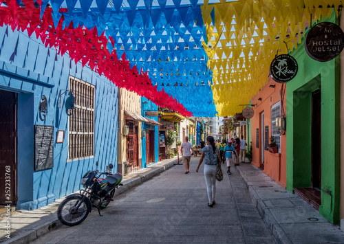 Street of Getsemani, Cartagena, Bolivar Department, Colombia photo