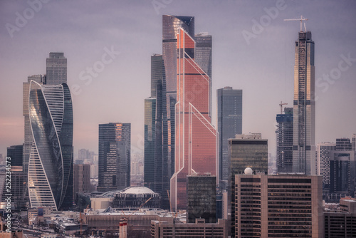Moscow, Russia - January 9, 2019: The Moscow International Business Center (MIBC) (Moskva-Citi)
