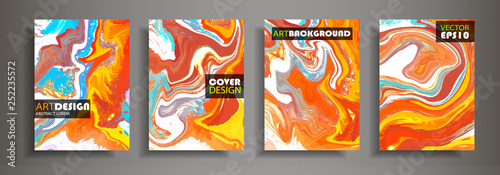 Modern design A4. Abstract marble texture of colored bright liquid paints. Splash trends paints. Used design presentations  print  flyer  business cards  invitations  calendars sites  packaging  cover