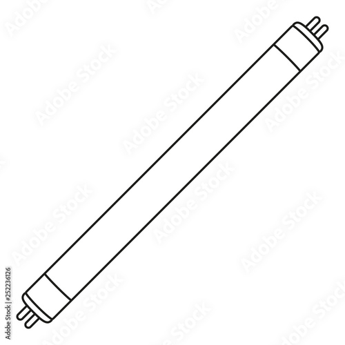 Line art black and white tube light bulb