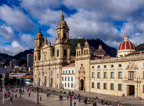 Cathedral of Colombia and Tabernacle Chapel, elevated view, Bolivar Square, Bogota, Capital District, Colombia photo