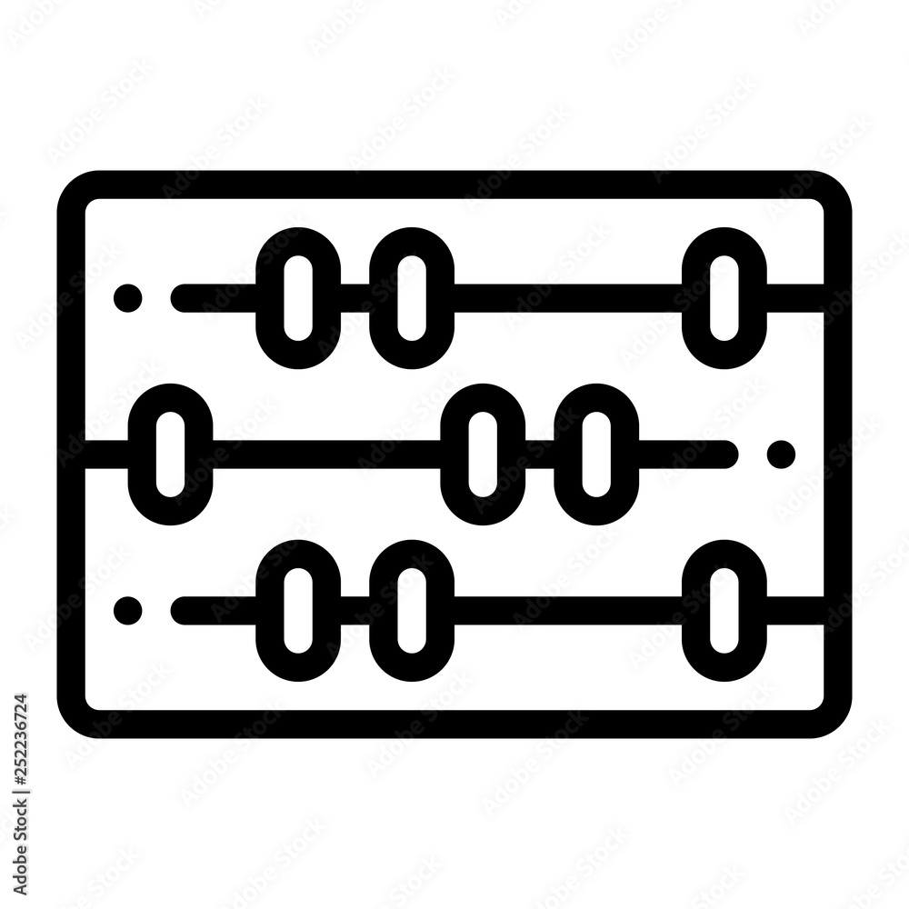 abacus icon, outline black style abacus icon, outline black style