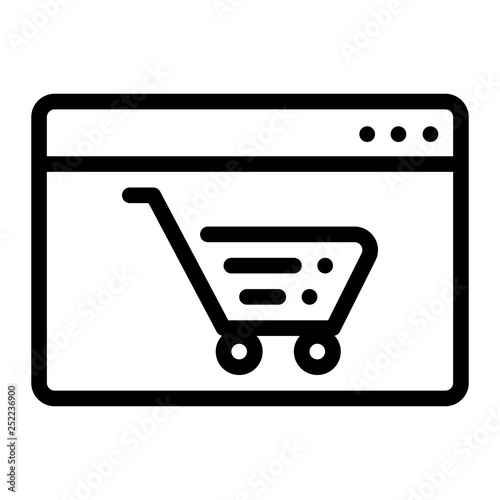 online shop icon, outline black style