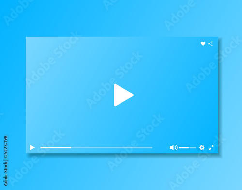 Video player window. Video player interface. Design player