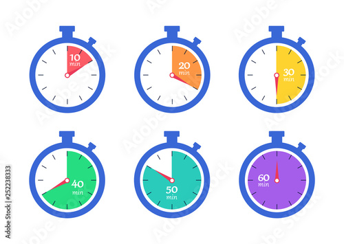 Timer. Stopwatch. Countdown 10.20,30,40,50,60 minutes. 