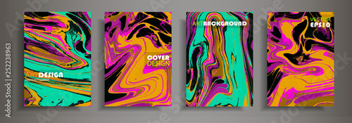 Modern design A4.Abstract marble texture of colored bright liquid paints. Splash trends paints. Used design presentations, print, flyer, business cards, invitations, calendars, sites, packaging, cover