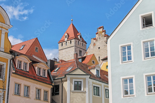 View of medieval town Regensburg. Center of the city is a UNESCO World Heritage. Bavaria, Germany.