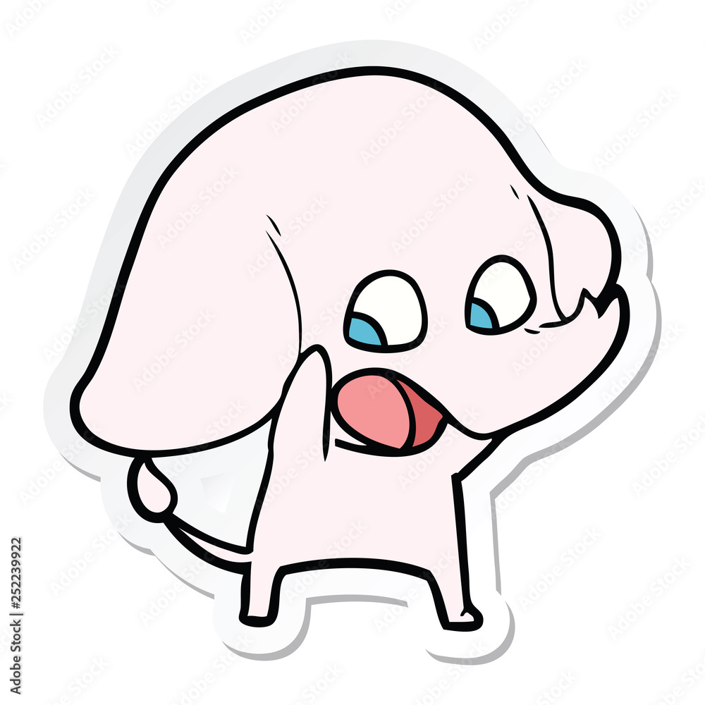 sticker of a cute cartoon elephant sticker of a cute cartoon elephant