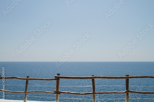 Balcony with a view to the blue sea