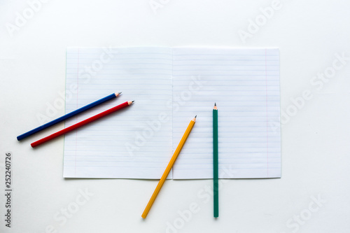 Wallpaper Mural  Multicolored pencils on notebook in a ruler Torontodigital.ca