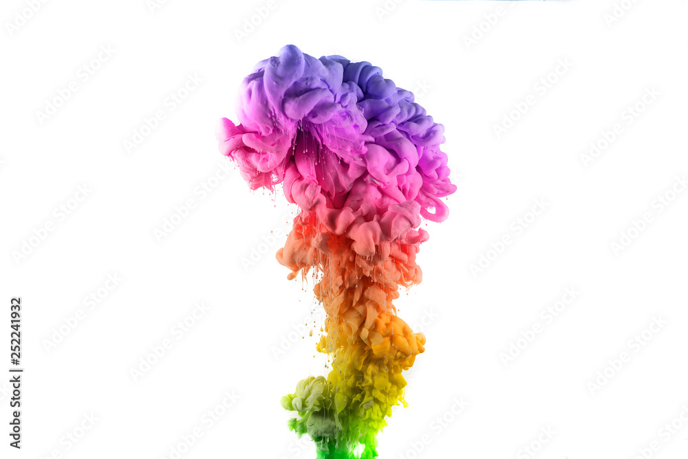 The colorful dye in the water. Abstract. background. Wallpaper. Concept art The colorful dye in the water. Abstract. background. Wallpaper. Concept art