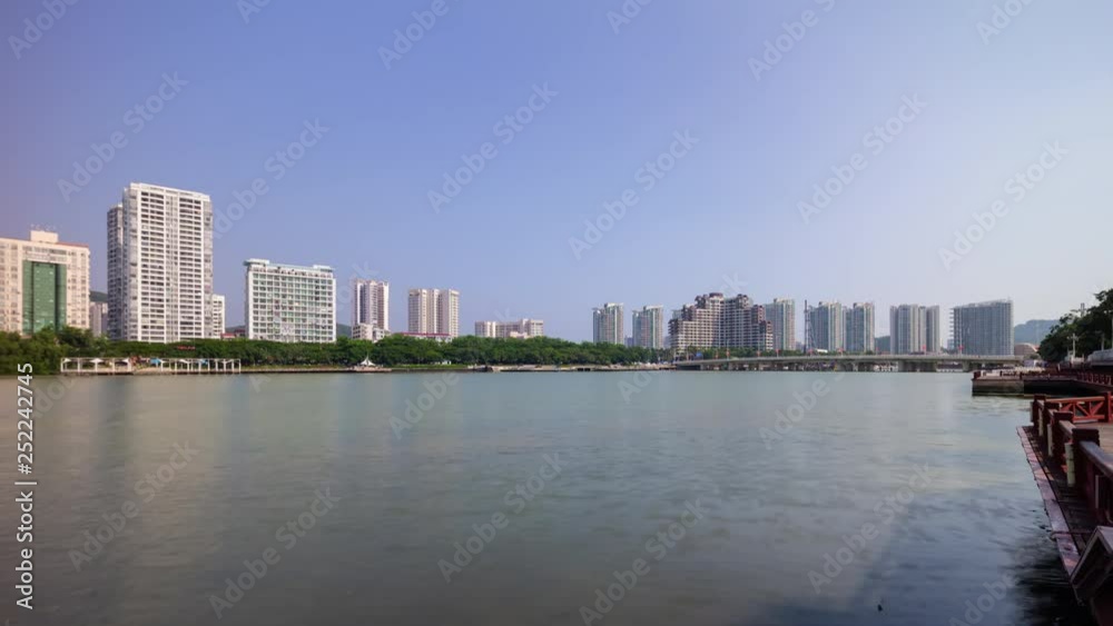 sunny evening sanya city river side panorama 4k timelapse hainan island china sunny evening sanya city river side panorama 4k timelapse hainan island china
