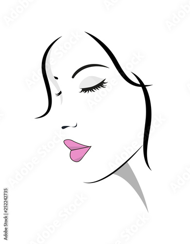 Beautiful woman face logo for design
