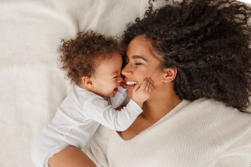 Love of a mother and baby. Family at home. Lifestyle