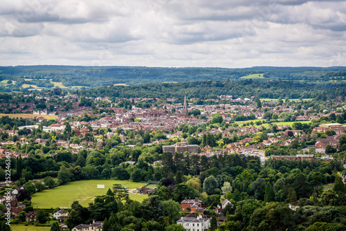 View of Dorking, the market town in Surrey, situated in the valley of the Pipp Brook between the North Downs and the Greensand Ridge, England, UK photo
