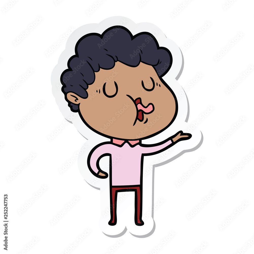 sticker of a cartoon man singing sticker of a cartoon man singing