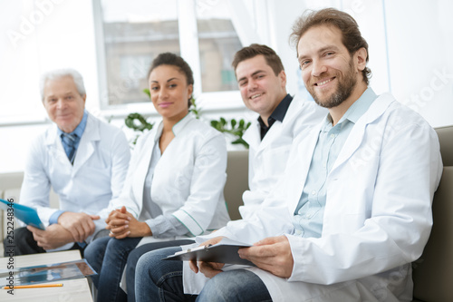 Medical team having a break at the hospital