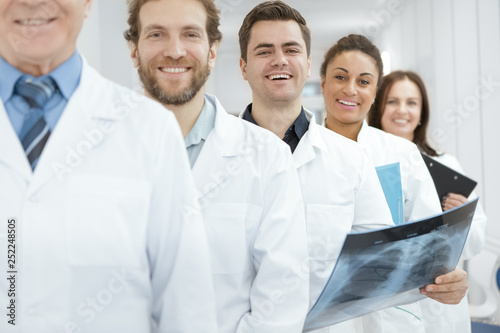 Doctor examining x-ray scan working at the hospital