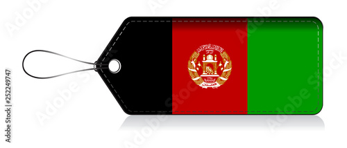 Afghanistan flag label, Tag of product made in Afghan